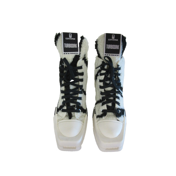 CONVERSE 2023 Rick Owens Dark Shadow Collab Unisex Zebra 6.5 Faux Shearling Shoe main image 4